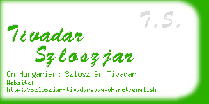 tivadar szloszjar business card
